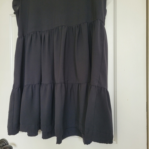 Mini Black Flowy Summer Spring Dress M - Picture 4 of 6